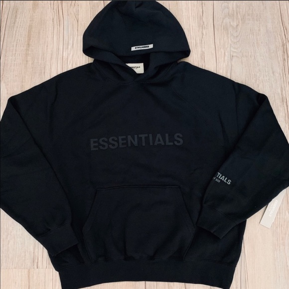 fog essentials black hoodie